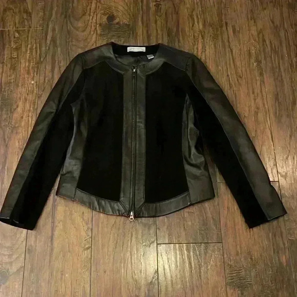 Liz Claiborne 100% Leather and Suede Jacket SZ 10 - Picture 1 of 4